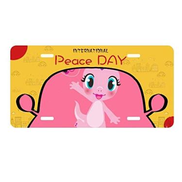 Imagem de DIYthinker Placa de carro Dinosaur Kingdom Love You Decoração de carro Dia da Paz