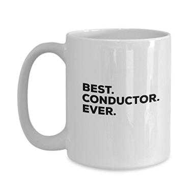 Imagem de Conductor Gifts – Caneca de café – Melhor condutor de todos os tempos – Trem musical de orquestra – Presente engraçado – Chá quente chocolate vinho cacau