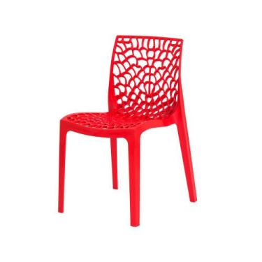 Imagem de Cadeira Gruvyer Vermelha Sala Cozinha Jantar - Waw Design