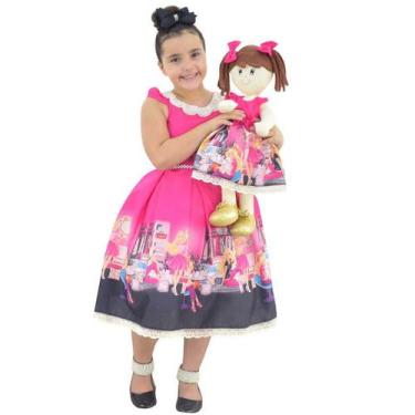 Vestido festa infantil Barbie meninas rosa luxo aniversário - LUXO KIDS -  Vestido Infantil - Magazine Luiza