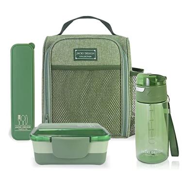 Imagem de Kit 4 Peças Bolsa Térmica+Marmita 950mL+Garrafa 500mL+Porta Talher (Verde)