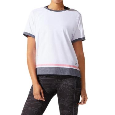 Imagem de Camiseta ASICS Color Block - Cinza - Feminina-Feminino