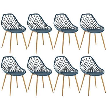 Imagem de Loft7, KIT - 8 x cadeiras Clarice - Cleo - Azul petróleo