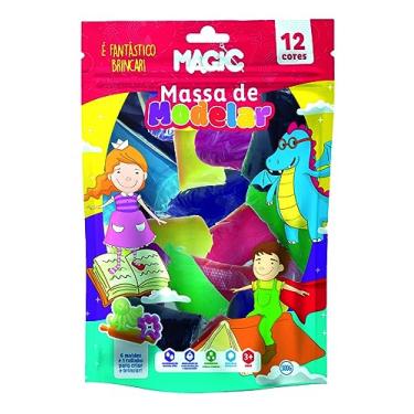 Imagem de Massinha de modelar com moldes e acessórios | 12 cores | 300g