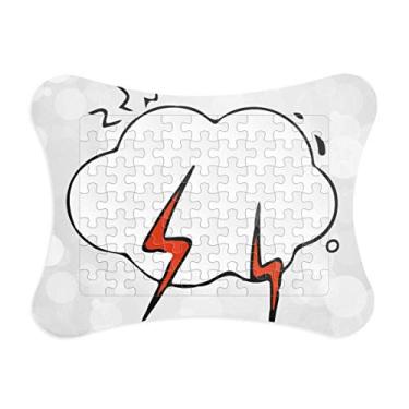 Imagem de Moldura de quebra-cabeça com estampa de nuvem de clima Decoração de imagem Enfeite de jogo de quebra-cabeça
