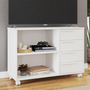 Imagem de Rack para TV Até 40 Polegadas 4 Gavetas Branco Bse 02 - Brv
