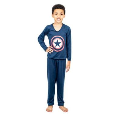 Imagem de Conjunto Pijama Longo Infantil Outono Inverno Super Herói Desenho - Be