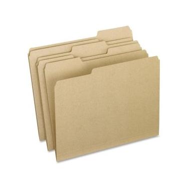 Imagem de Pasta de arquivos colorida reciclada Pendaflex, aba superior com corte 1/3, letra, natural, 100/caixa