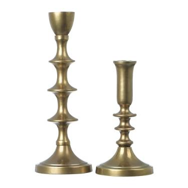 Imagem de Creative Co-Op Ouro, conjunto de 2 suportes cônicos, preto