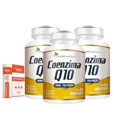 Imagem de Kit Com 3 - Coenzima Q10 100% Pura 60cáps 100mg + Vitamim C+