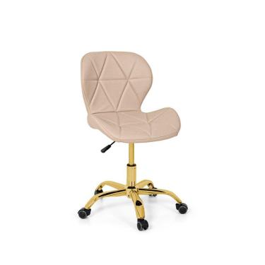 Imagem de Cadeira Office Eiffel Slim Base Giratória Nude - Dourado Brilho