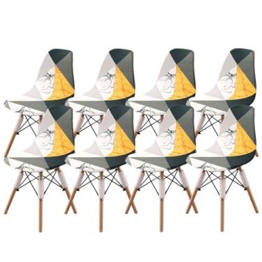 Imagem de Capas de cadeira de jantar modernas capa de cadeira de concha capa de cadeira sem braço capas elásticas para cozinha, escritório, sala de jantar e sala de estar (B, 8)