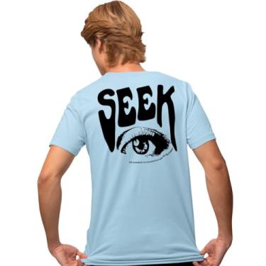 Imagem de Camisa Camiseta Genuine Grit Masculina Estampada Algodão 30.1 Seek - P - Azul Bebe