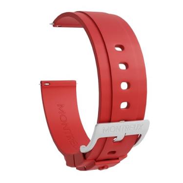 Imagem de Montreux Pulseira de borracha premium FKM de liberação rápida de 22 mm para Rolex, Omega, TAG Heuer, Seiko e mais (vermelha)