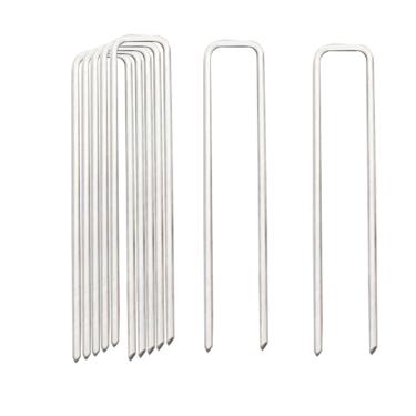 Imagem de Keoferlo Grampos de aterramento de calibre 8 15 cm pacote com 30 grampos de metal para gramado de cobertura de barreira de solo para serviço pesado pinos de estacas em U