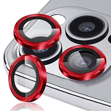 Imagem de TIUYAO Protetor de lente de câmera para iPhone 14 Pro de 6,1 polegadas e iPhone 14 Pro Max 6,7 polegadas, protetor de lente de câmera de vidro temperado capa de anel de liga de alumínio adequada para