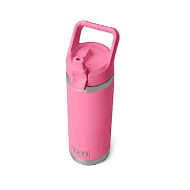 Imagem de YETI Garrafa Rambler de 530 ml, isolada a vácuo, aço inoxidável com tampa de canudo, rosa porto