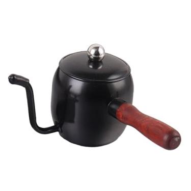 Imagem de Baoblaze Bule de chá de café de aço inoxidável para acampamento de 500 ml, bico longo e estreito para cozinha doméstica, chaleira pescoço de ganso, preta