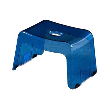 Imagem de Generic Banqueta pequena sob a mesa, apoio para os pés, banco ergonômico para troca de sapato, chuveiro para quarto, sala de estar, apartamento, Azul