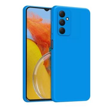 Imagem de Capa Capinha Compatível Samsung M35 Proteção Aveludado Premium (AZUL JEANS)