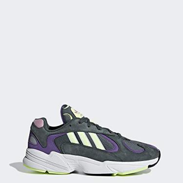 Imagem de adidas Yung-1 Tênis masculino, Legend Ivy/amarelo de alta resolução - roxo real, preto - 42, Legend Ivy/Hi-res amarelo roxo real, 42