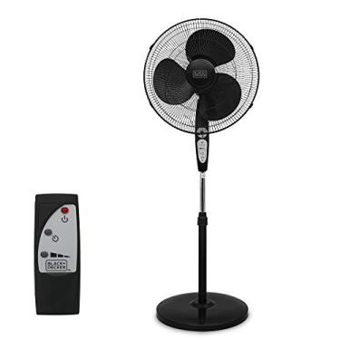 Imagem de BLACK+DECKER Ventilador de suporte de 45 cm com base de pedestal, ventilador de pedestal ajustável em altura com controle remoto e painel de controle de toque, ventilador de pé livre com oscilação de