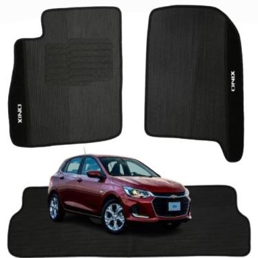 Imagem de  Kit Tapete Emborrachado Preto Compatível Onix 2012 em diante - Requin