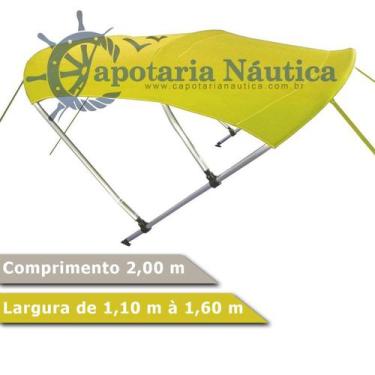 Imagem de Capota Toldo Nautico 3 Arcos 2 m Comprimento Estrutura Reforçada P/ La
