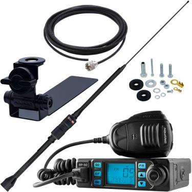 Imagem de Rádio Px 80 Canais Mini Argentina Black 1,07m Suporte Adaptável Caminh