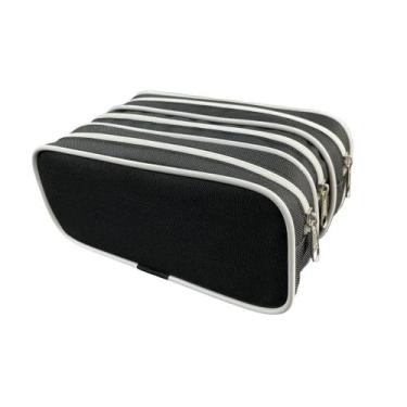 Imagem de Estojo Escolar Triplo Preto e Branco Estojos kids