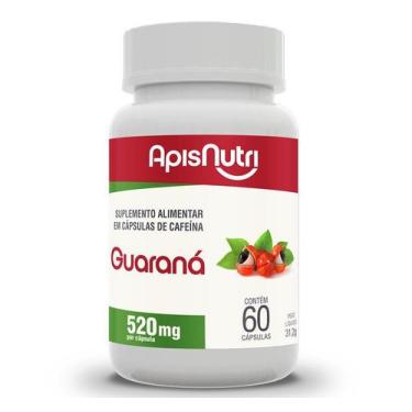 Imagem de Guaraná Puro em Capsulas (Paullinia Cupana) 520mg 60 Cáps  Apisnutri- 