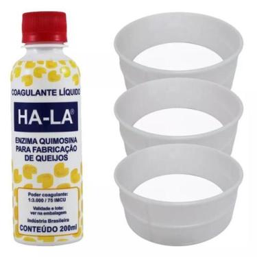 Imagem de Coalho Líquido Ha-La 200Ml + 3 Formas Queijo Canastra 1Kg - Ha-La, Inj