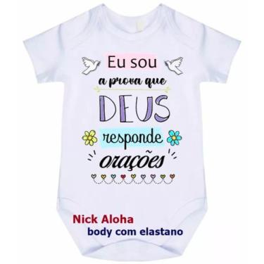 Imagem de body bebê eu sou a prova que Deus responde orações cód 9026 - nick alo