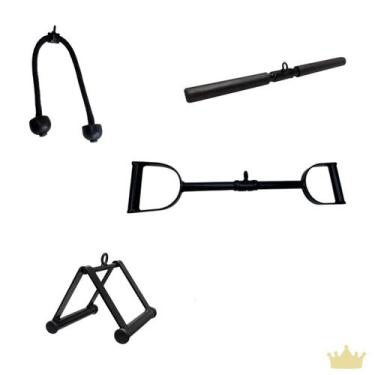 Imagem de Kit 01 Puxador Neutro 60cm E 01 Reto 50cm E 01 Triângulo - Rei do Fitn