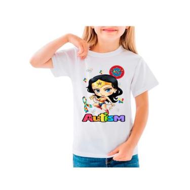Imagem de Camiseta infantil menina mulher maravilha autista autismo - Dogs, Bran