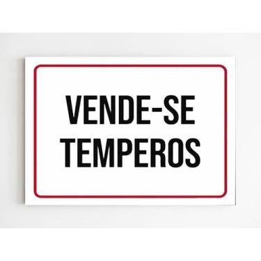 Imagem de Placa de sinalização vende-se temperos mdf A4 20X29 - Mago das Camisas