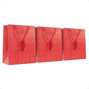 Imagem de Kit 3 Sacolas De Papel Bolsa Colorida Lembrancinha Presente - Hxt, Ver