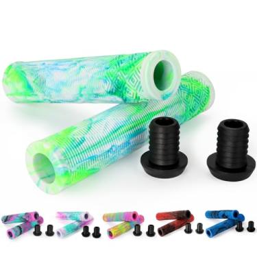 Imagem de Pegas de scooter - Punhos de guidão MTB para bicicleta de cores mistas | Pegas macias de 160 mm para scooter de dublê profissional, bicicletas BMX