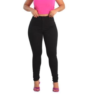 Imagem de Calça Skinny preta com bastante Lycra Cintura Alta - 020677 - Meitrix 