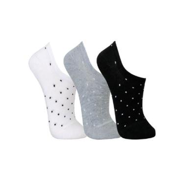 Imagem de Meia Lupo Sapatilha AF Sport C/ 3 Pares - Branca/Preta/Cinza, Preto, B