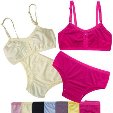 Imagem de 15 Calcinha E Sutiã Menina Moça Kit Para Revenda De Microfibra Sem Boj