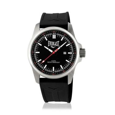 Imagem de Relógio Pulso Everlast Masculino Aço Silicone E15830, Preto