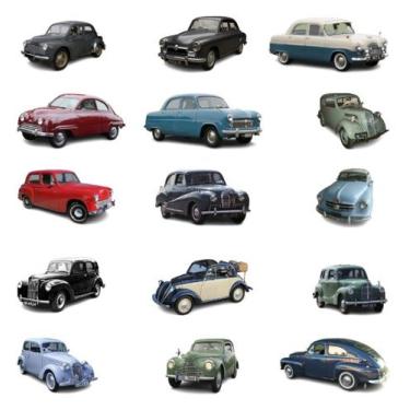 Imagem de 15 pçs Stickers - Carros Classicos  - Antigos - PGG Impressão Digital,