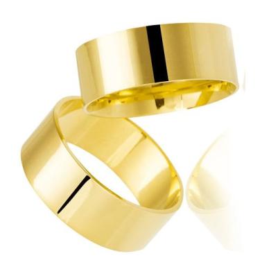 Imagem de Par De Alianças Ouro 18k 8 mm / 8 Gramas - Ouro 18 kilates MACIÇO