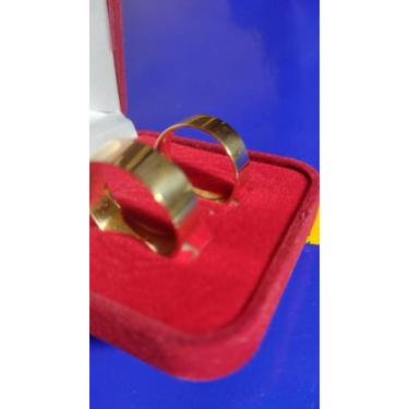 Imagem de Alianças Noivado e Casamento 5.00 Gramas 4 mm lisa Ouro 18 Kilates Par