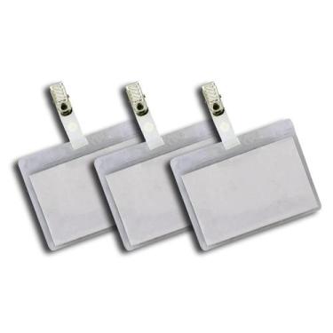 Imagem de Crachá Mole Identificador Pvc Com Presilha 9X7Cm Kit 3 - Redomma