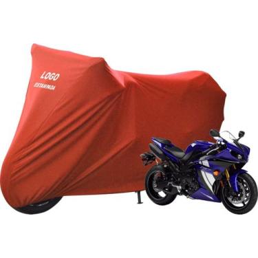 Imagem de Capa De Moto Yamaha YZF R1 Sob Medida Com Logo - Mz, Vermelha