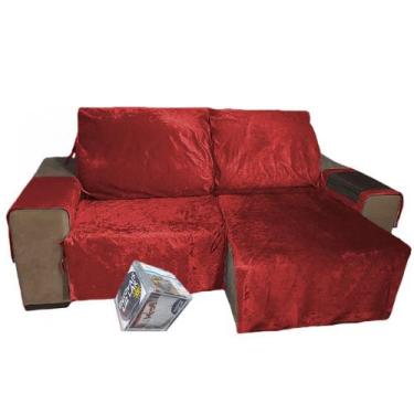 Imagem de Protetor Sofá Retrátil Assento 1,80m Suede 2Md Vermelho - Enxovais Luz