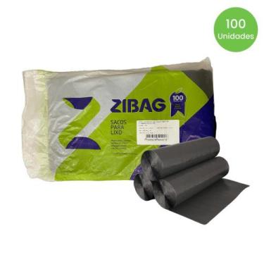 Imagem de Saco de lixo preto 200 litros Rolo reciclado Econômico Zibag com 100 u