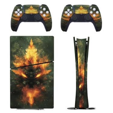Imagem de Skin for PS5 Slim Digital Edition, capa adesiva para console e controle PlayStation 5, película protetora removível fácil de envolver acessórios para jogos, decalque capa completa - padrões artísticos